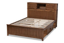 Maisa Walnut Brown Queen Size Platform Storage Bed Baxton