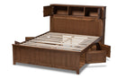 Maisa Walnut Brown Queen Size Platform Storage Bed Baxton