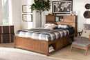 Maisa Walnut Brown Queen Size Platform Storage Bed Baxton