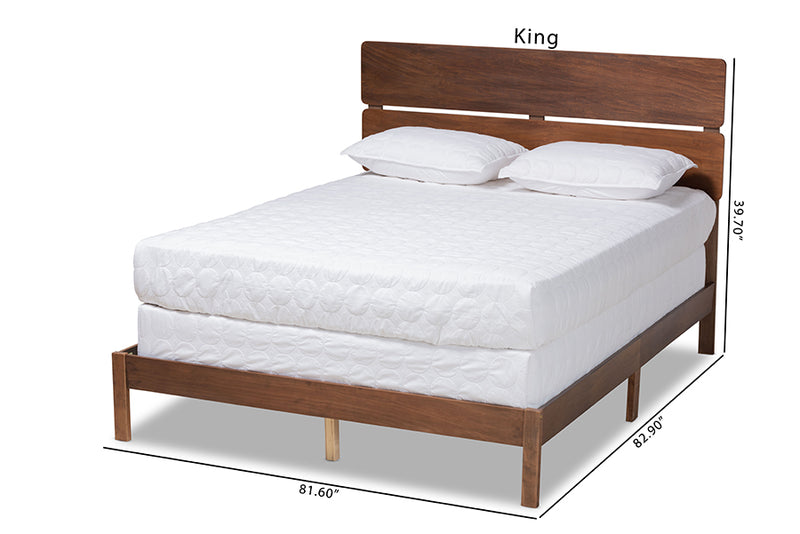 Zaguri Modern and Contemporary Walnut Brown Finished Wood Queen Size Panel Bed