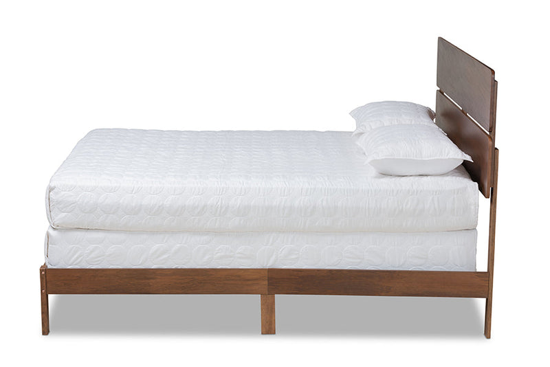 Zaguri Walnut Brown King Size Panel Bed Baxton