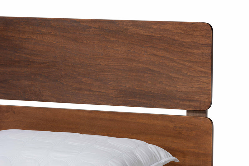 Zaguri Modern and Contemporary Walnut Brown Finished Wood Queen Size Panel Bed