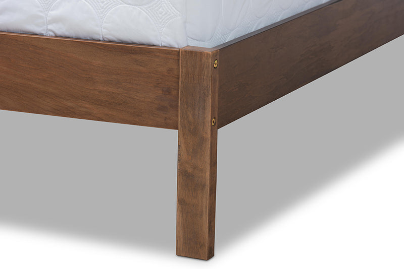 Zaguri Modern and Contemporary Walnut Brown Finished Wood Queen Size Panel Bed