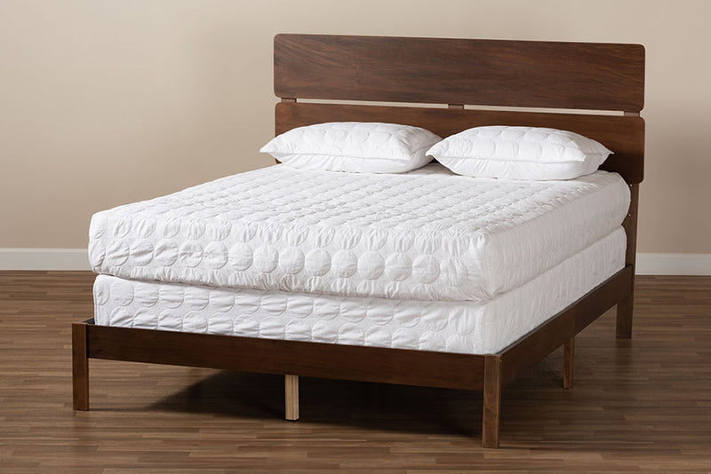 Zaguri Walnut Brown King Size Panel Bed Baxton
