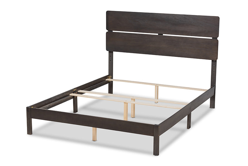 Zaguri Modern and Contemporary Dark Gray Oak Finished Wood Queen Size Panel Bed