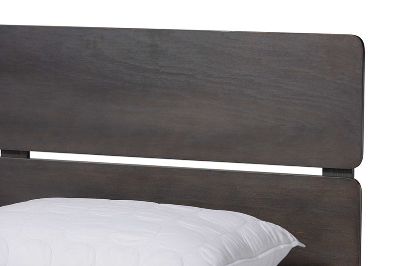 Zaguri Dark Gray Oak Full Size Panel Bed Baxton