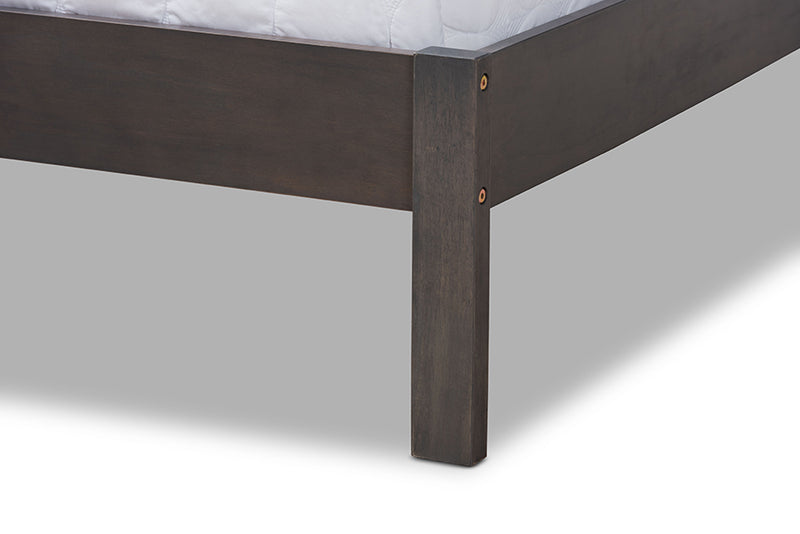 Zaguri Modern and Contemporary Dark Gray Oak Finished Wood Full Size Panel Bed