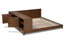 Larisa Walnut Brown Queen Size Platform Storage Bed Baxton