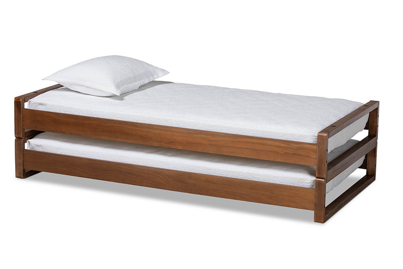 Tobin Modern and Contemporary Walnut Finished Wood Expandable Twin Size to King Size Bed