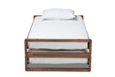 Tobin Walnut Expandable Twin Size to King Size Bed Baxton