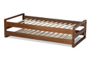 Tobin Walnut Expandable Twin Size to King Size Bed Baxton