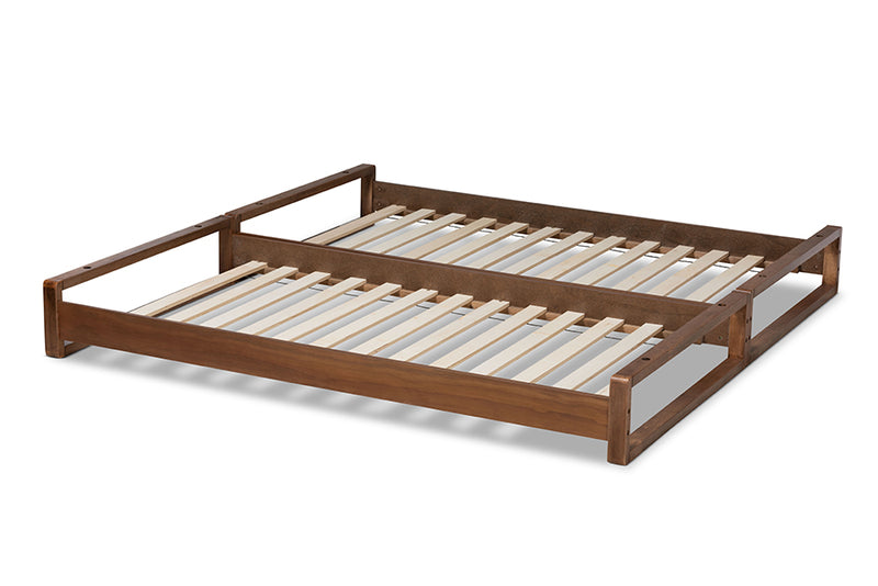 Tobin Modern and Contemporary Walnut Finished Wood Expandable Twin Size to King Size Bed