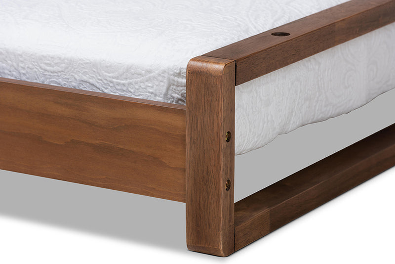 Tobin Modern and Contemporary Walnut Finished Wood Expandable Twin Size to King Size Bed