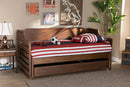 Kaden Walnut Brown Finished Expandable Twin to King Daybed w/Storage Drawer Baxton