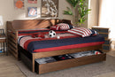 Kaden Walnut Brown Finished Expandable Twin to King Daybed w/Storage Drawer Baxton