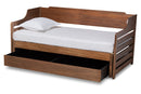 Kaden Walnut Brown Finished Expandable Twin to King Daybed w/Storage Drawer Baxton