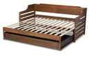 Kaden Walnut Brown Finished Expandable Twin to King Daybed w/Storage Drawer Baxton
