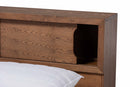 Ohara and Walnut Brown Queen Size Platform Storage Bed w/Built-In Outlet Baxton