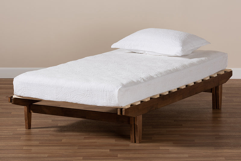 Lieven Modern and Contemporary Walnut Finished Wood Expandable Twin Size to King Size Bed