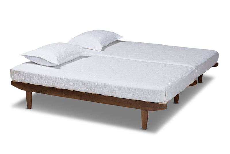 Lieven Modern and Contemporary Walnut Finished Wood Expandable Twin Size to King Size Bed