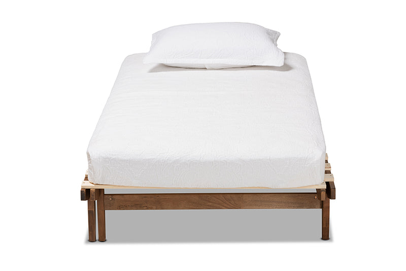 Lieven Modern and Contemporary Walnut Finished Wood Expandable Twin Size to King Size Bed