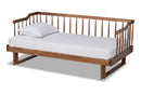 Kierra Walnut Brown Expandable Twin to King Spindle Daybed Baxton