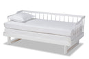 Kierra White Expandable Twin Size to King Size Spindle Daybed Baxton