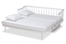 Kierra White Expandable Twin Size to King Size Spindle Daybed Baxton