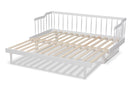 Kierra White Expandable Twin Size to King Size Spindle Daybed Baxton