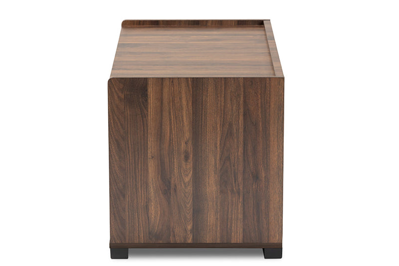 Veve Walnut Brown Finished Cat Litter Box Cover House Baxton