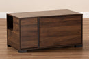 Tiramisu Walnut Brown Finished 2-Door Cat Litter Box Cover House Baxton