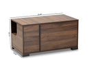 Tiramisu Walnut Brown Finished 2-Door Cat Litter Box Cover House Baxton