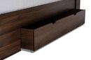 Darian Walnut Brown 1-Drawer Queen Size Platform Storage Bed w/Shelves Baxton