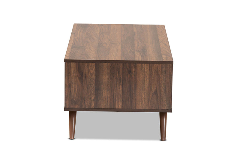 Pease Two-Tone Gray and Walnut 1-Drawer Coffee Table Baxton