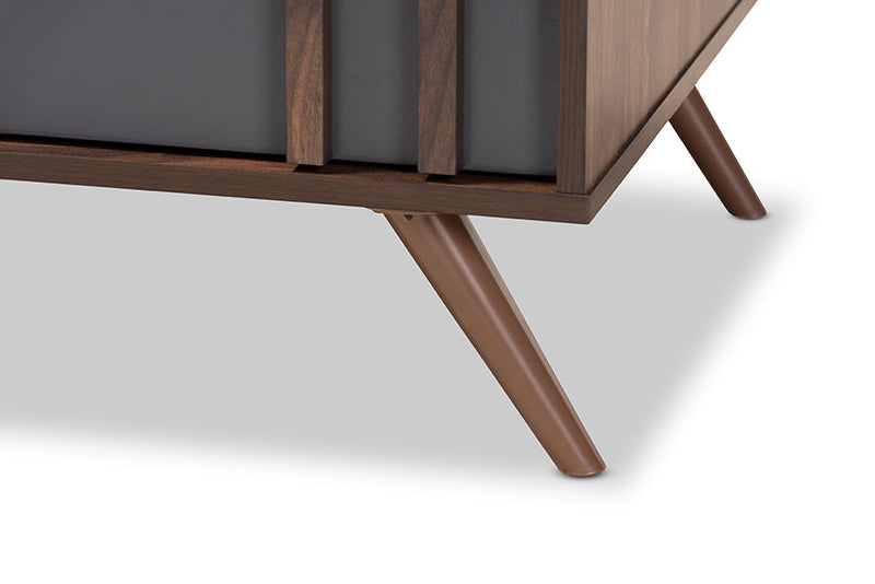 Pease Two-Tone Gray and Walnut 1-Drawer Coffee Table Baxton