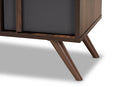 Pease Two-Tone Gray and Walnut 2-Door Shoe Cabinet Baxton