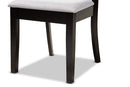 Oreille Gray Fabric Upholstered and Espresso Brown 4Pc Dining Chair Set Baxton