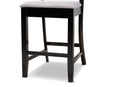 Lino Gray Fabric Espresso Brown 2Pc Counter Height Pub Chair Set Baxton