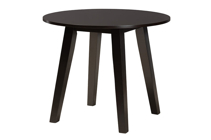 Demitasse Modern Beige Fabric and Dark Brown 5-Piece Dining Set Baxton