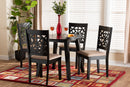 Demitasse Modern Beige Fabric and Dark Brown 5-Piece Dining Set Baxton