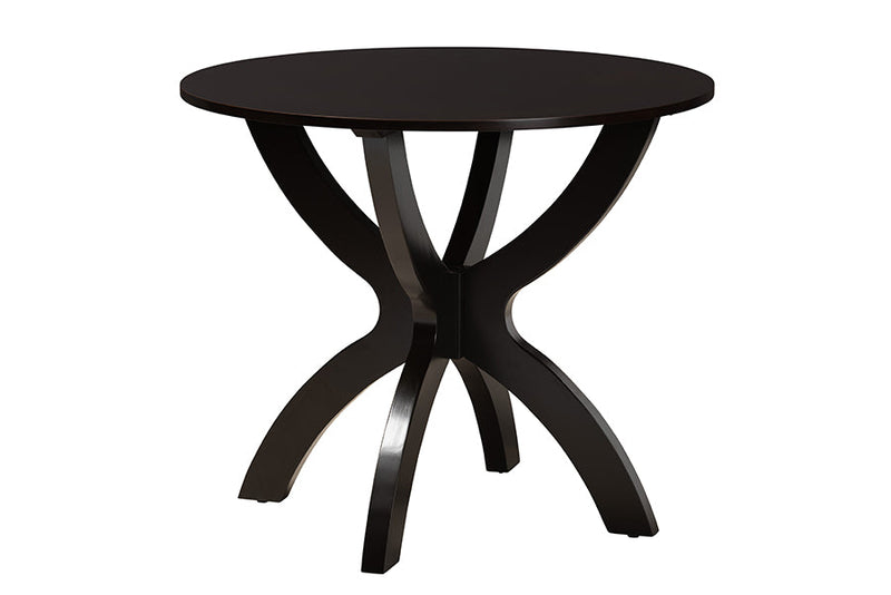 Linus Modern Beige Fabric and Dark Brown 5-Piece Dining Set Baxton