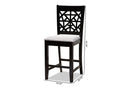 Helsa Gray Fabric Espresso Brown 2Pc Counter Height Pub Chair Set Baxton