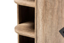 Ancel Rustic Oak 2-Door Shoe Storage Cabinet w/Open Shelves Baxton