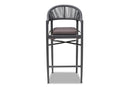 Sumner Gray Finished Rope and Metal Outdoor Bar Stool Baxton