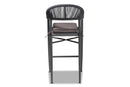 Sumner Gray Finished Rope and Metal Outdoor Bar Stool Baxton
