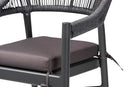 Sumner Gray Finished Rope and Metal Outdoor Bar Stool Baxton
