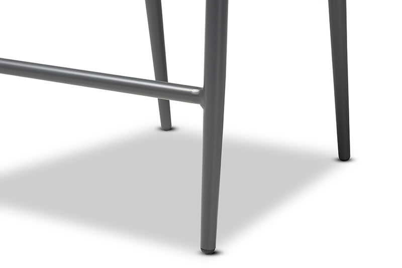 Sumner Modern and Contemporary Gray Finished Rope and Metal Outdoor Bar Stool