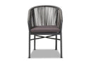 Louvain Gray Finished Rope and Metal Outdoor Dining Chair Baxton