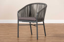 Louvain Gray Finished Rope and Metal Outdoor Dining Chair Baxton