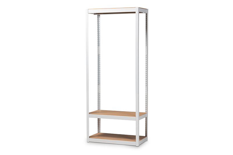 Hallie Modern and Contemporary White Finished Metal 3-Shelf Free-Standing Closet Storage Organizer